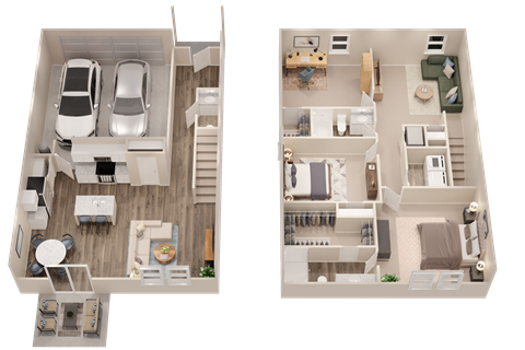 Floor plan for 3 beds, 2.5 baths, 1826 sqft
